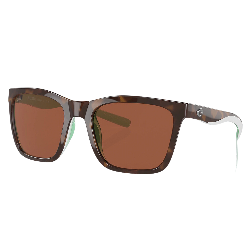 Costa Panga Sunglasses Polarized in Shiny Tortoise White Seafoam with Copper 580P